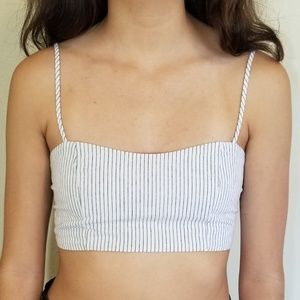 John Galt Striped Cropped Bralette
